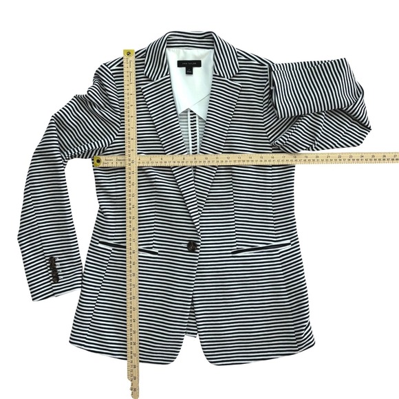 Ann Taylor Professional Collegiate Crisp Polished Blazer Black White Stripe Sz 4 - Picture 5 of 10